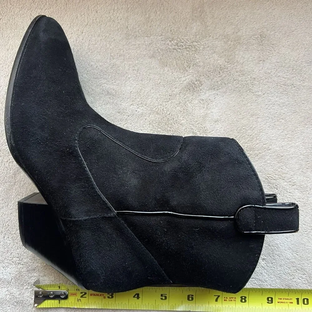 Giuseppe Zanotti Black Suede w/ Patent Leather Trim Western Boots EU 36‎ US 6 - Picture 11 of 16